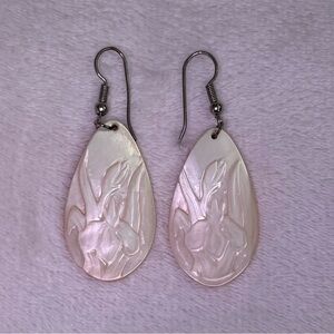 MOP Floral Carved Earrings
